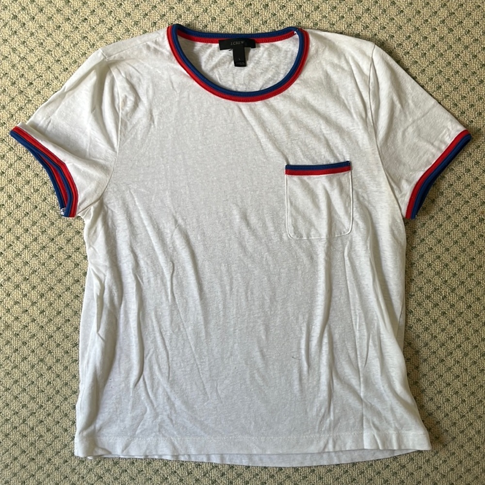 J Crew tee with pocket, super soft, size L
